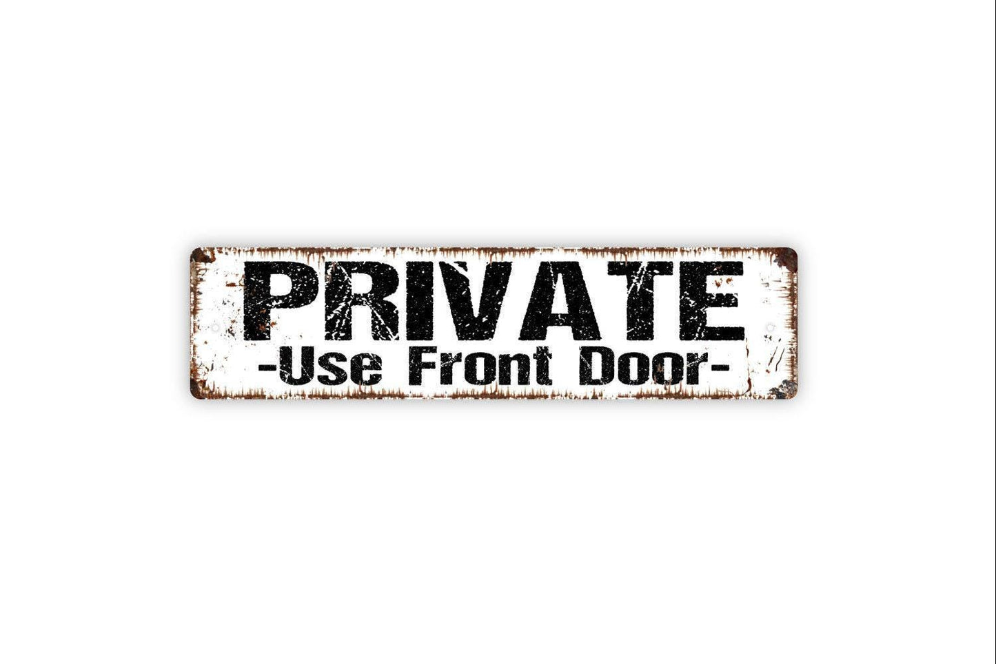 Private Use Front Door Sign – No Entry Restricted Access Property Notice – Business Home Wall Decor – Metal Sign or Sticker