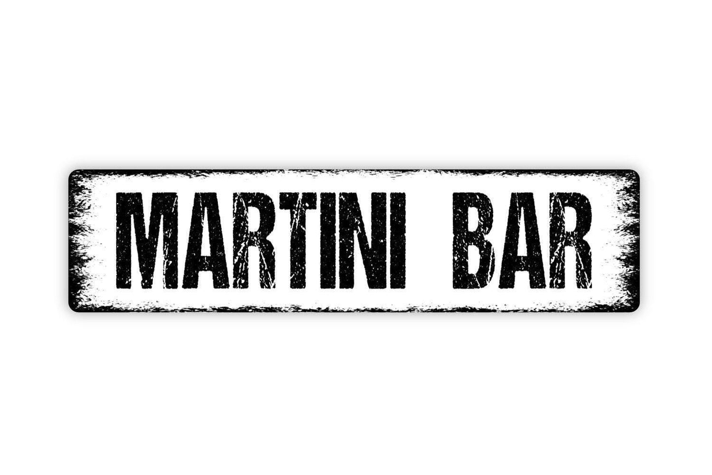 Martini Bar Sign - Pub Club Cocktail Lounge Vinyl Sticker Or  Street Metal Sign or Door Name Plate Plaque