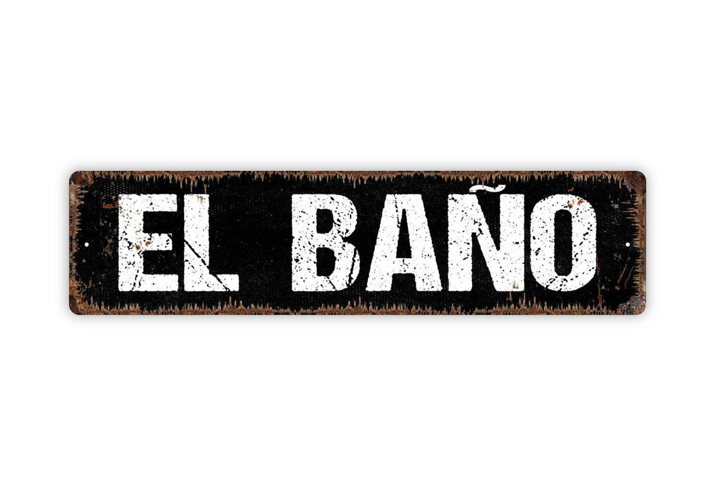 El Bano Sign - Bathroom Restroom Vinyl Sticker Or  Metal Street Sign or Door Name Plate Plaque