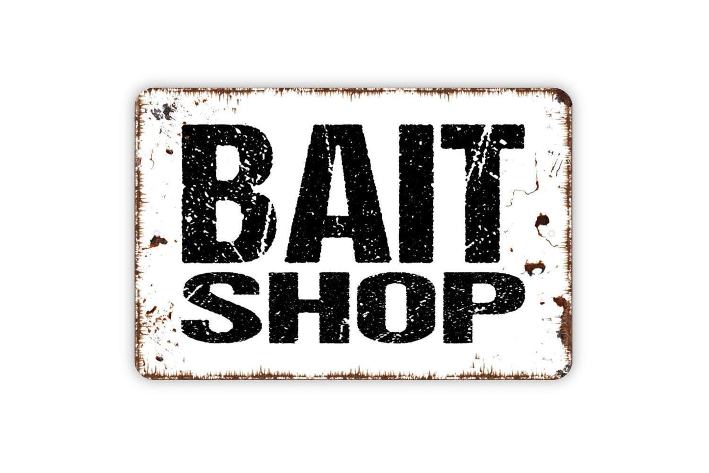 Bait Shop Sign | Rustic Fishing Wall Decor | Lake House or Cabin Sign | Custom Metal Sign or Vinyl Sticker | Fisherman Gift Wall Art