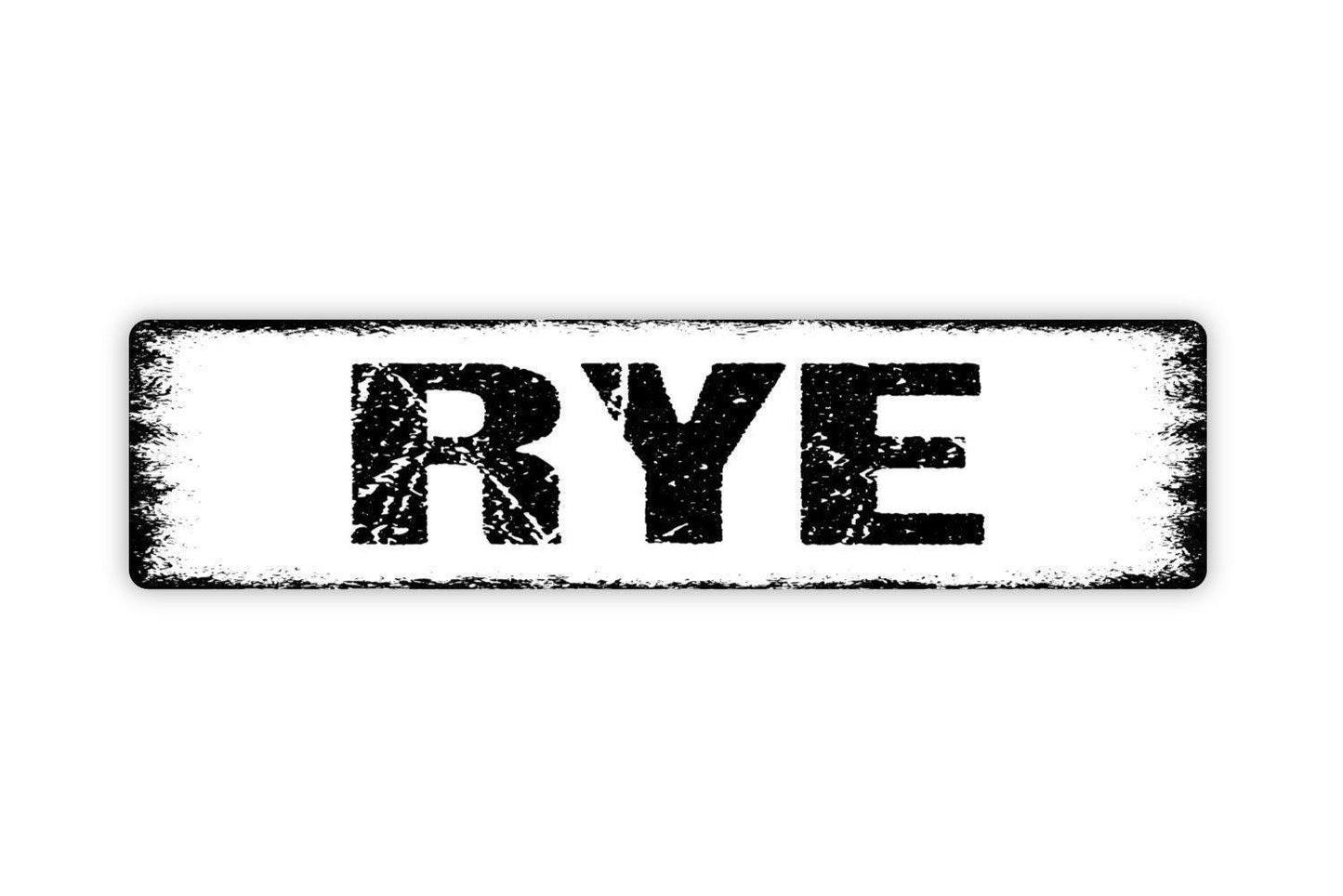 Rye Sign - Farm Crop Beer Brewery Vinyl Sticker Or  Street Metal Sign or Door Name Plate Plaque