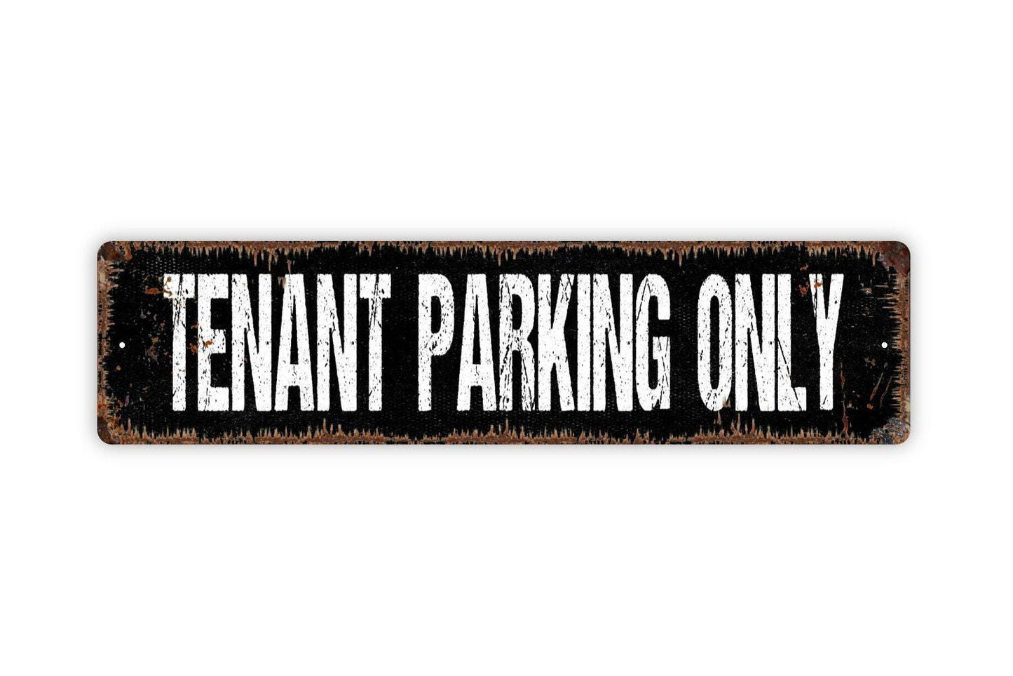 Tenant Parking Only Sign - Rental Lease Owners Parking Reserved Parking Space Spot Lot Rustic Street Metal Sign or Door Name Plate Plaque