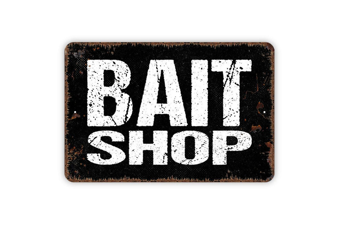 Bait Shop Sign | Rustic Fishing Wall Decor | Lake House or Cabin Sign | Custom Metal Sign or Vinyl Sticker | Fisherman Gift Wall Art