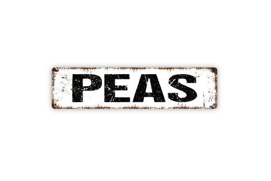 Peas Sign - Garden Marker Produce Farmers Market Vinyl Sticker Or  Street Metal Sign or Door Name Plate Plaque