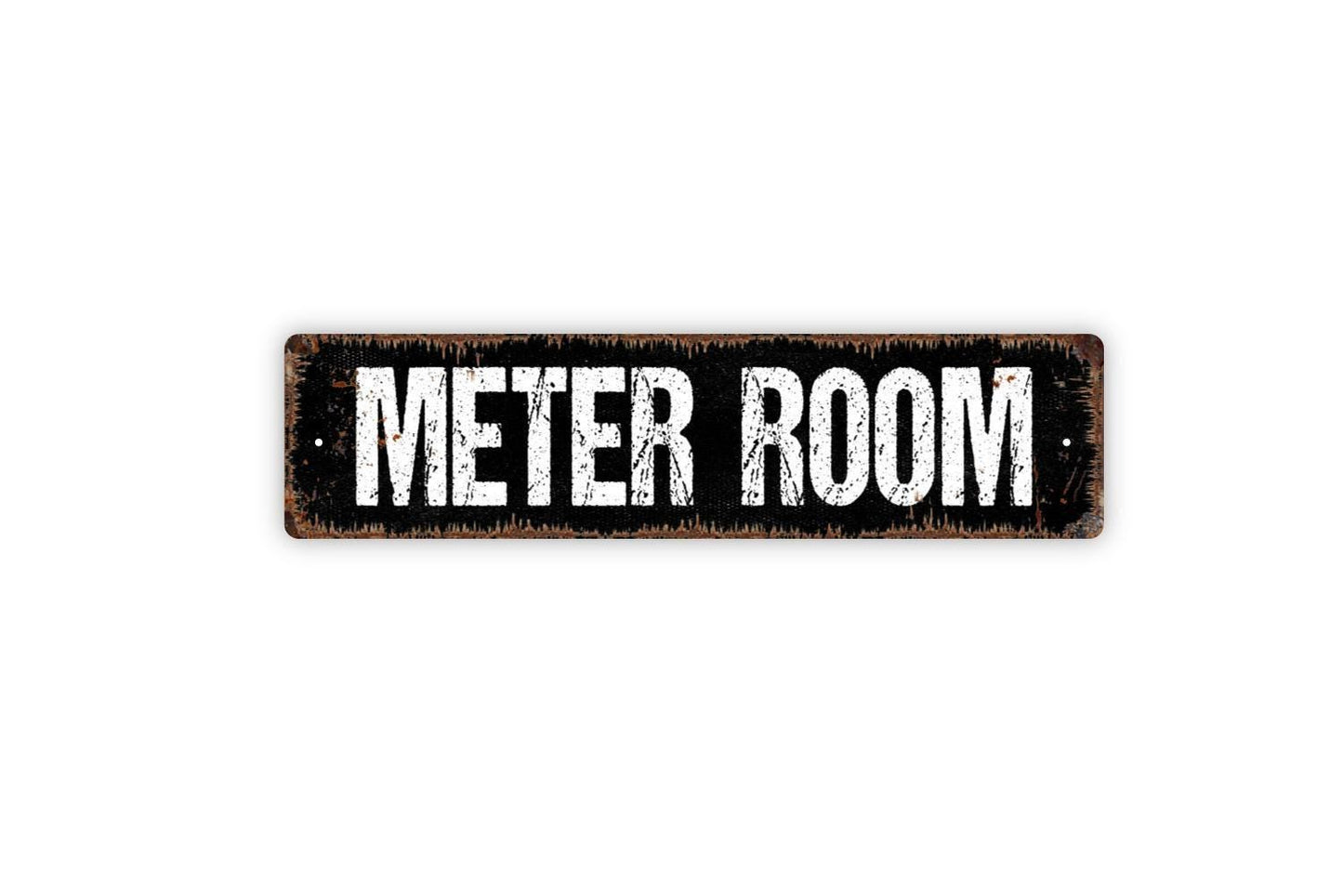 Meter Room Sign - Electric Panel Room Electricity Utilities Danger Warning High Voltage Rustic Street Metal Sign or Door Name Plate Plaque