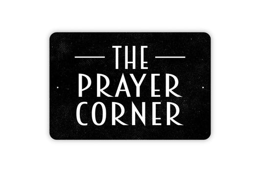 The Prayer Corner Sign | Christian Faith Spiritual Wall Decor | Metal Sign or Vinyl Sticker for Home Church Office Prayer Room