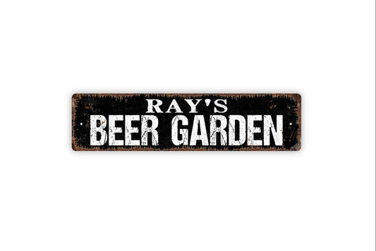 Personalized Beer Garden Sign, Custom Metal Sign, Vinyl Sticker Or  Street Sign or Door Name Plate Plaque