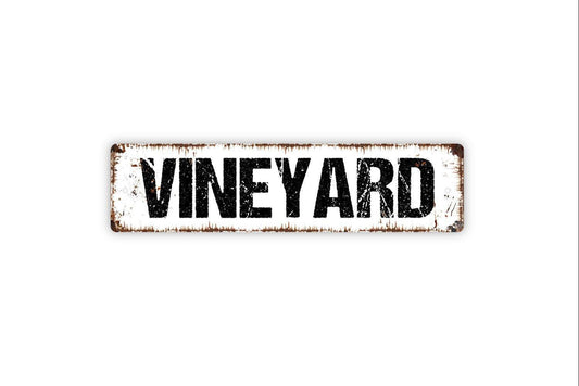 Vineyard Sign - Welcome To Our Winery Wine Grapes Grow Cellar Vinyl Sticker Or  Street Metal Sign or Door Name Plate Plaque