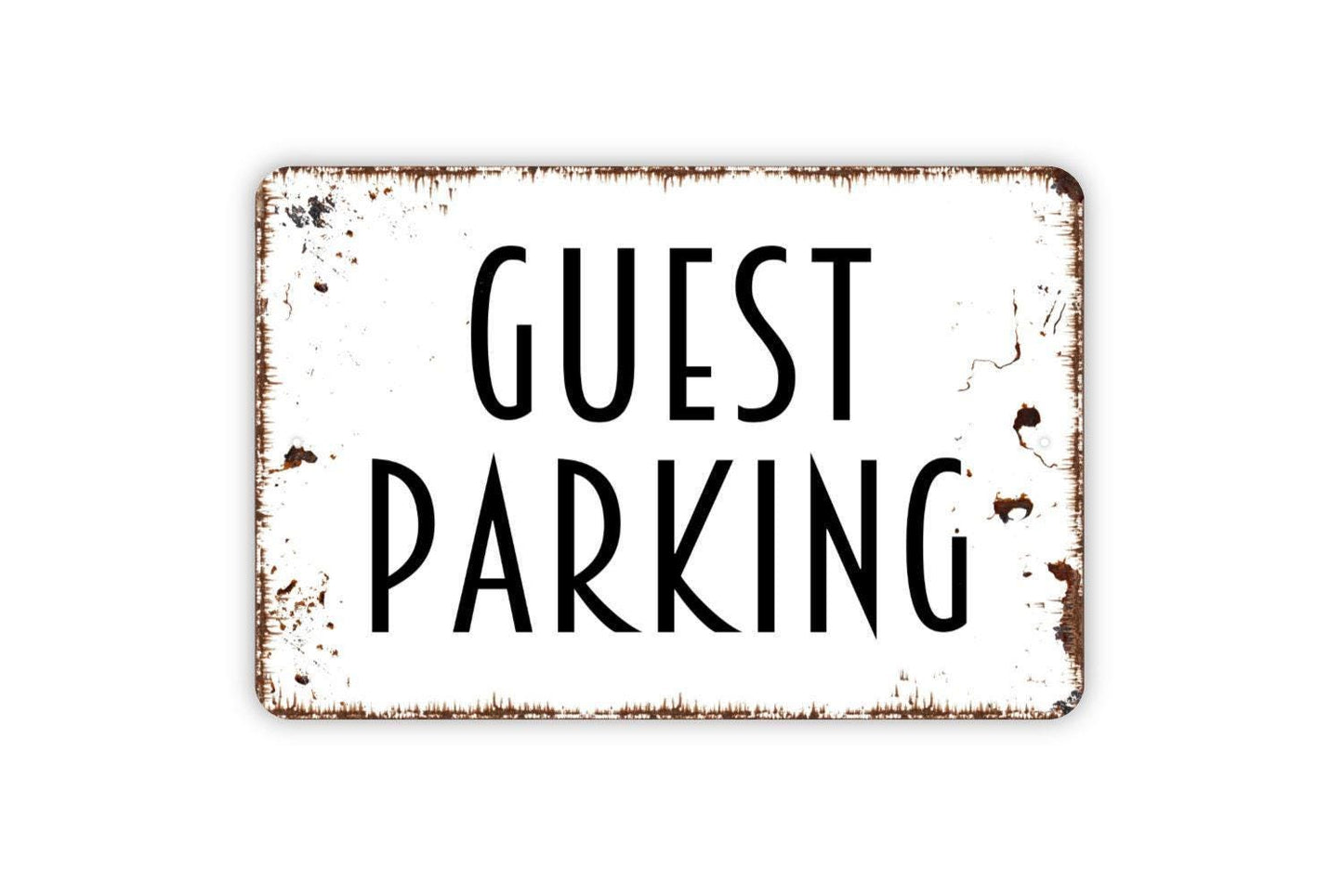 Guest Parking Sign – Reserved Visitor Parking Lot Driveway Garage Property Notice – Business Home Wall Decor – Metal Sign or Sticker