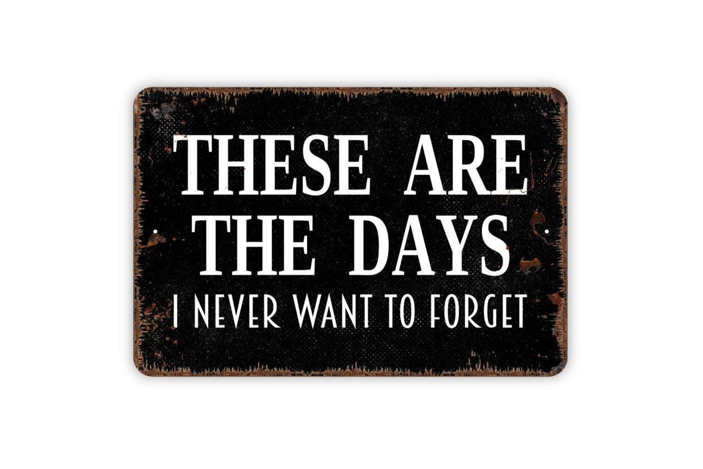 These Are The Days I Never Want To Forget Sign - Affirmation Metal Wall Art - Indoor or Outdoor