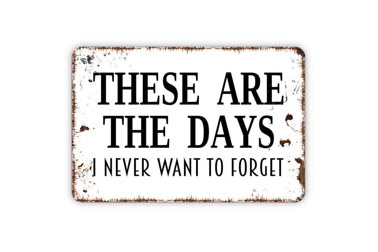 These Are The Days I Never Want To Forget Sign - Affirmation Metal Wall Art - Indoor or Outdoor