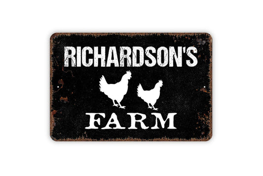 Personalized Chicken Farm Sign - Chicken Coop Custom Metal Wall Art