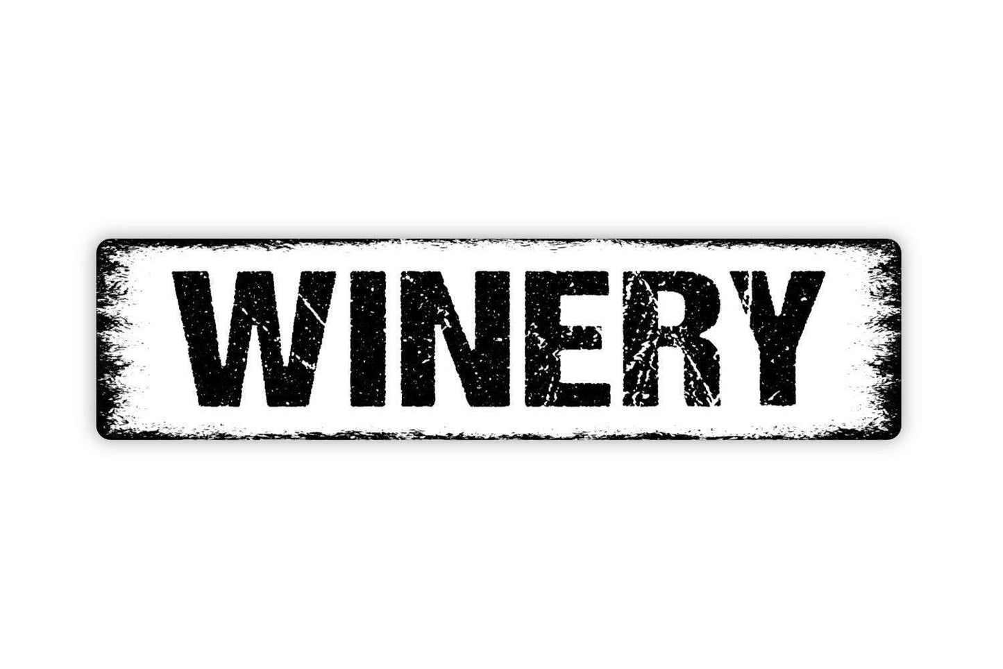 Winery Sign - Wine Vineyard Cork Bottle Drink Pour Grapes Vinyl Sticker Or  Street Metal Sign or Door Name Plate Plaque