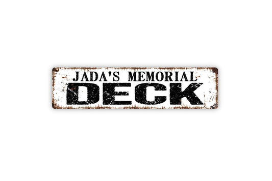 Personalized Deck Sign, Custom Metal Sign, Vinyl Sticker Or  Street Sign or Door Name Plate Plaque
