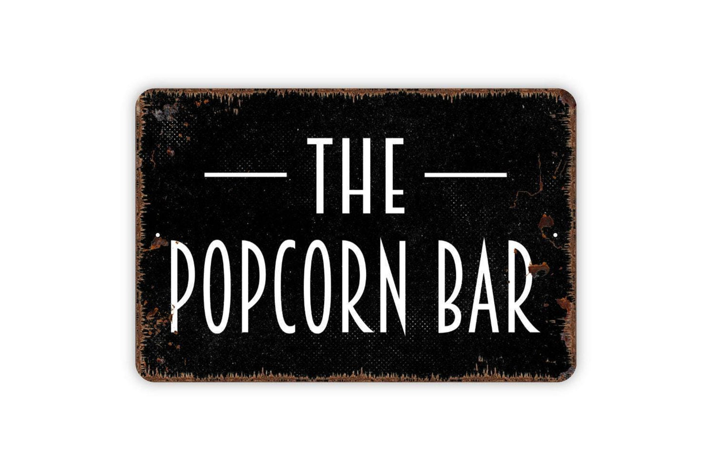 The Popcorn Bar Sign - Kitchen Theater Metal Wall Art - Indoor or Outdoor