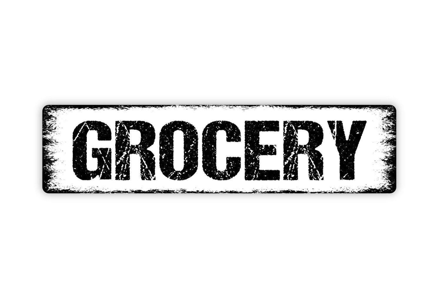 Grocery Sign - Vinyl Sticker Or  Metal Street Sign or Door Name Plate Plaque