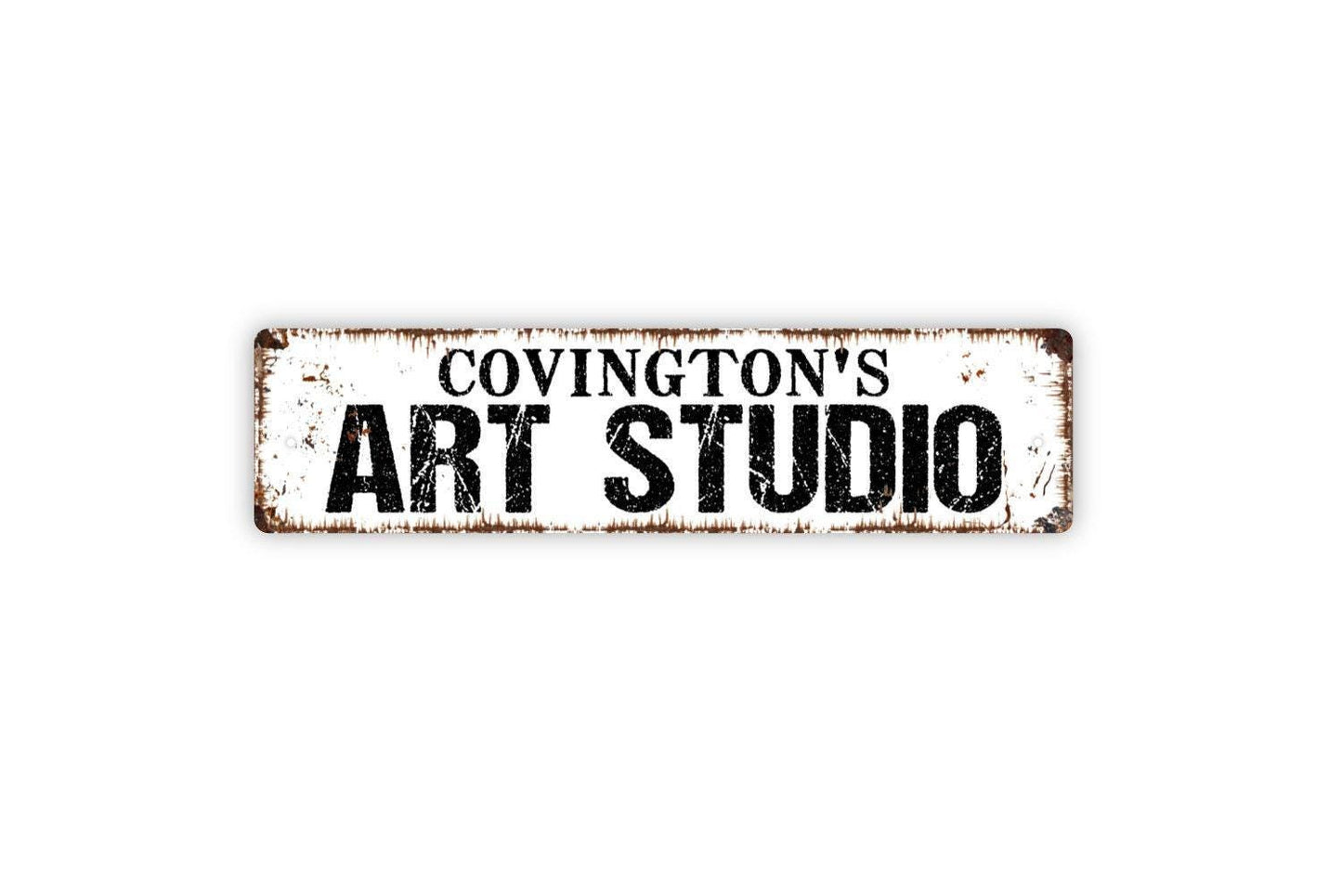Personalized Art Studio Sign - Vinyl Sticker Or  Metal Street Sign or Door Name Plate Plaque