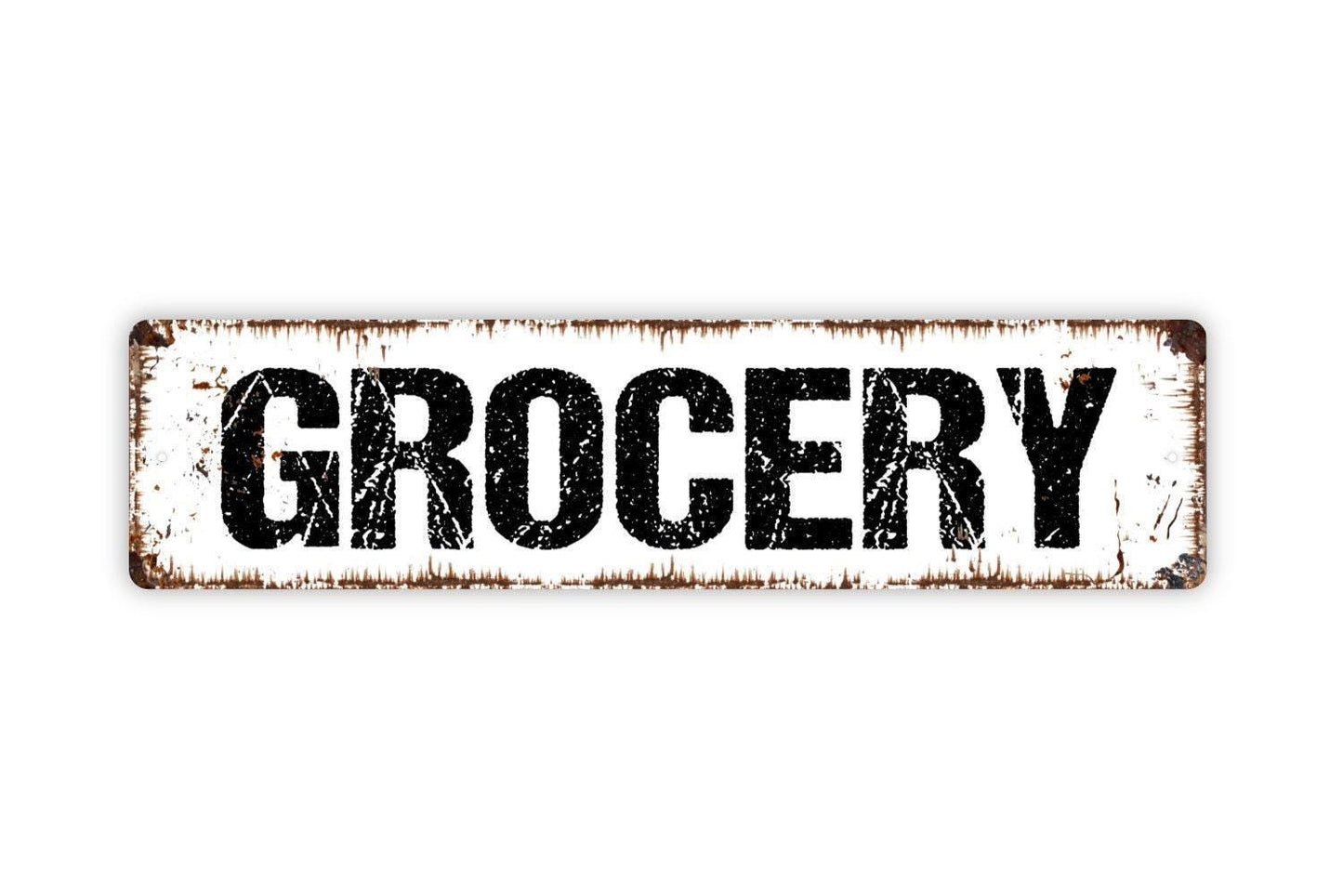 Grocery Sign - Vinyl Sticker Or  Metal Street Sign or Door Name Plate Plaque