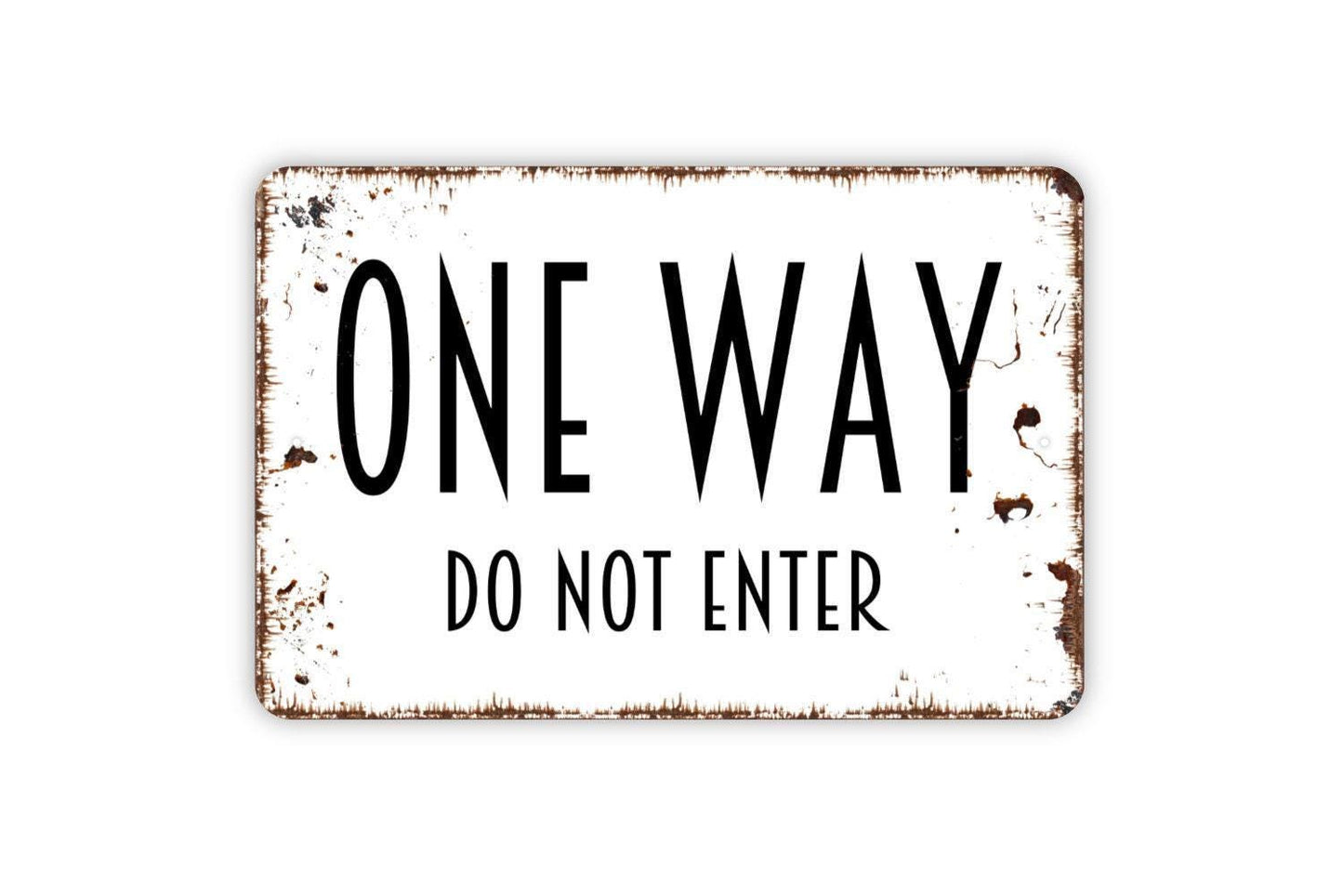 One Way Do Not Enter Sign | Traffic Safety Wall Sign | Metal Sign or Vinyl Sticker for Roads, Parking Lots, Businesses, or Driveways