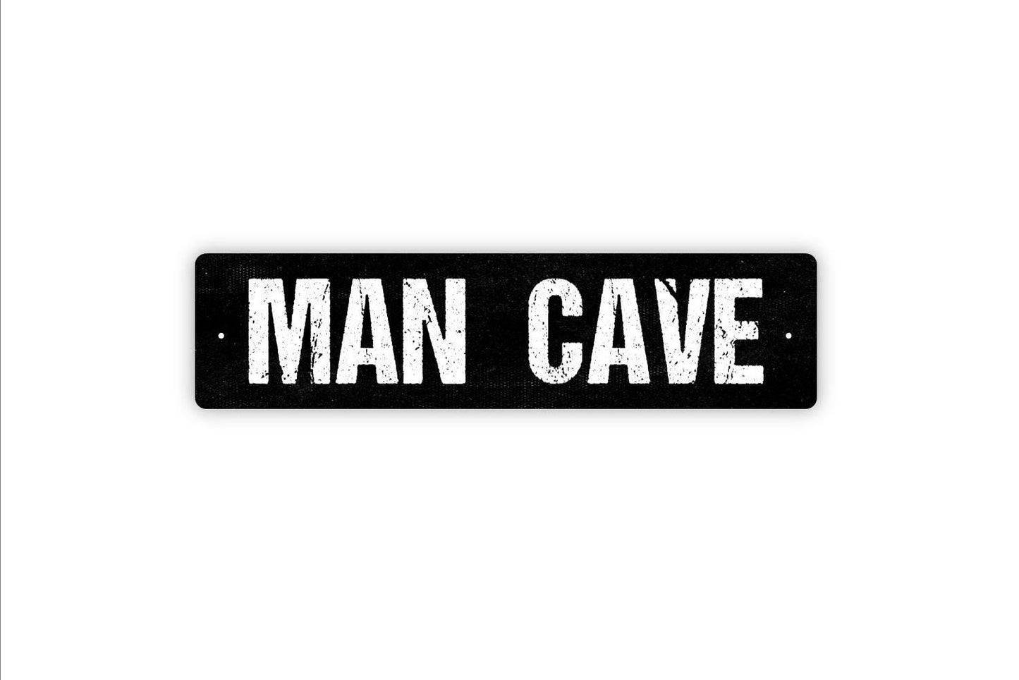Man Cave Sign Metal or Vinyl Sticker | Funny Garage Wall Art | Rustic Bar Sign | Basement Lounge Decor | Game Room Wall Sign for Men