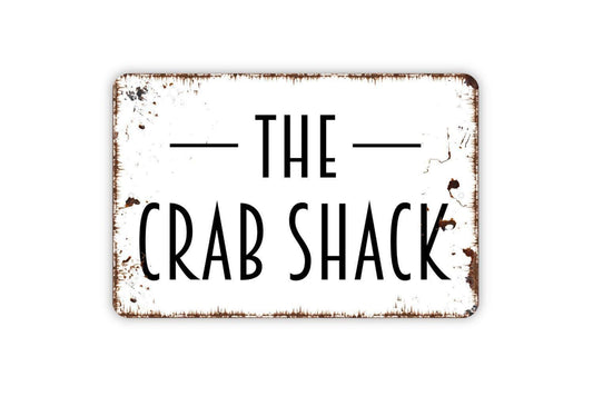 The Crab Shack Sign | Nautical Coastal Wall Decor | Rustic Beach House Seafood Restaurant Bar Wall Art | Metal Sign or Vinyl Sticker