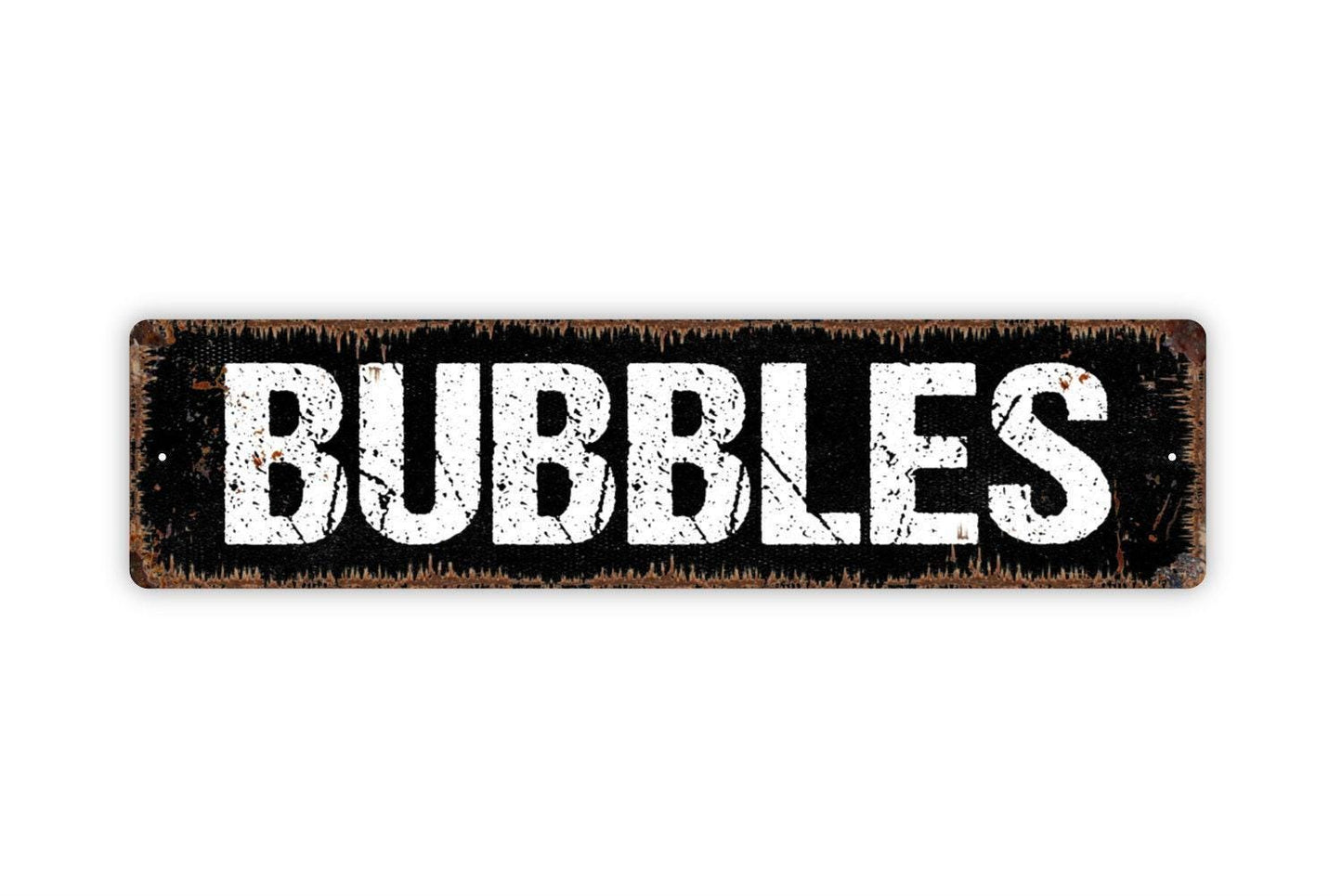 Bubbles Sign - Bathroom Vinyl Sticker Or  Metal Street Sign or Door Name Plate Plaque