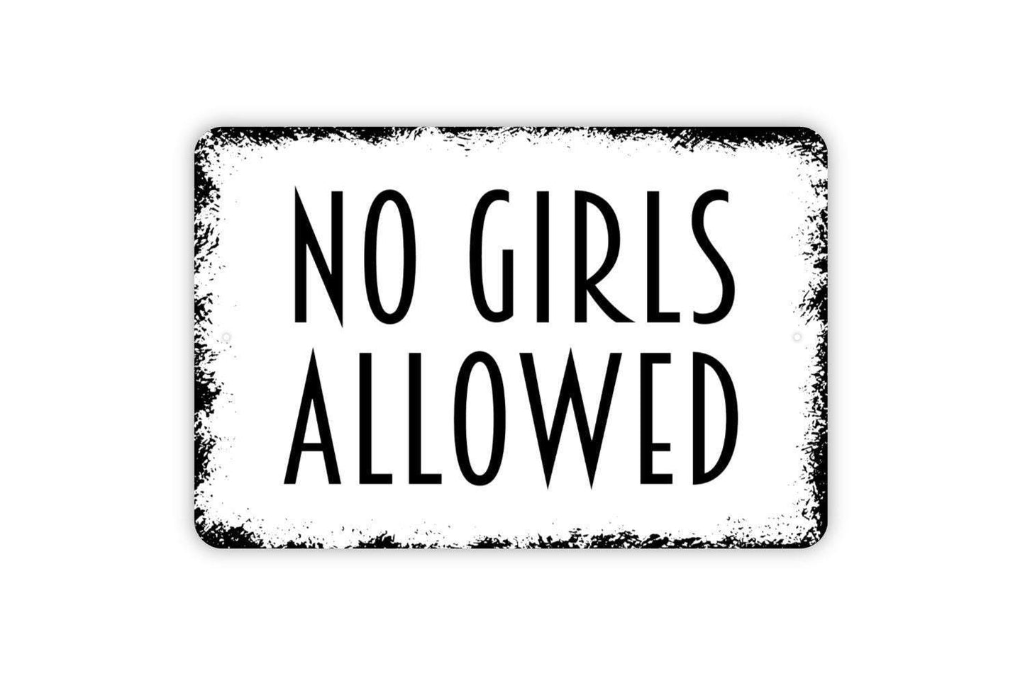 No Girls Allowed Sign | Boys Room Door Sign | Man Cave Wall Sign | Kids Room Decor | Metal Sign or Vinyl Sticker