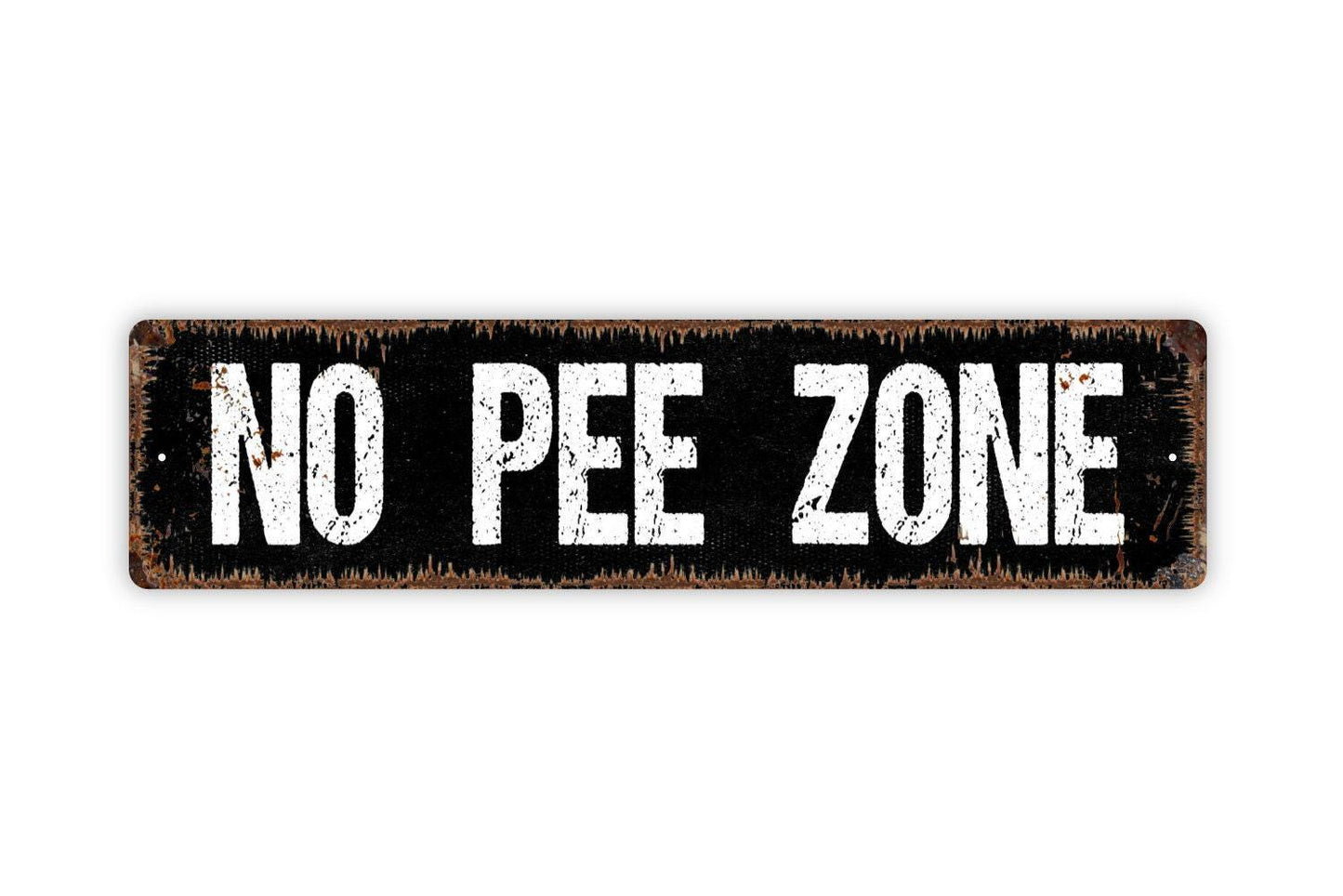 No Pee Zone Sign - Funny Swimming Pool Vinyl Sticker Or  Custom Metal Street Sign or Door Name Plate Plaque
