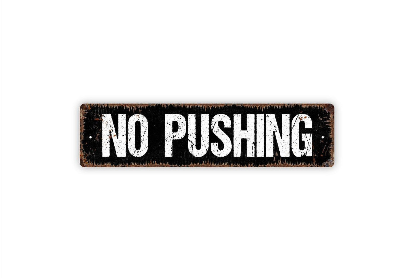 No Pushing Sign - Swimming Pool Rules Playground Rules Vinyl Sticker Or  Street Metal Sign or Door Name Plate Plaque
