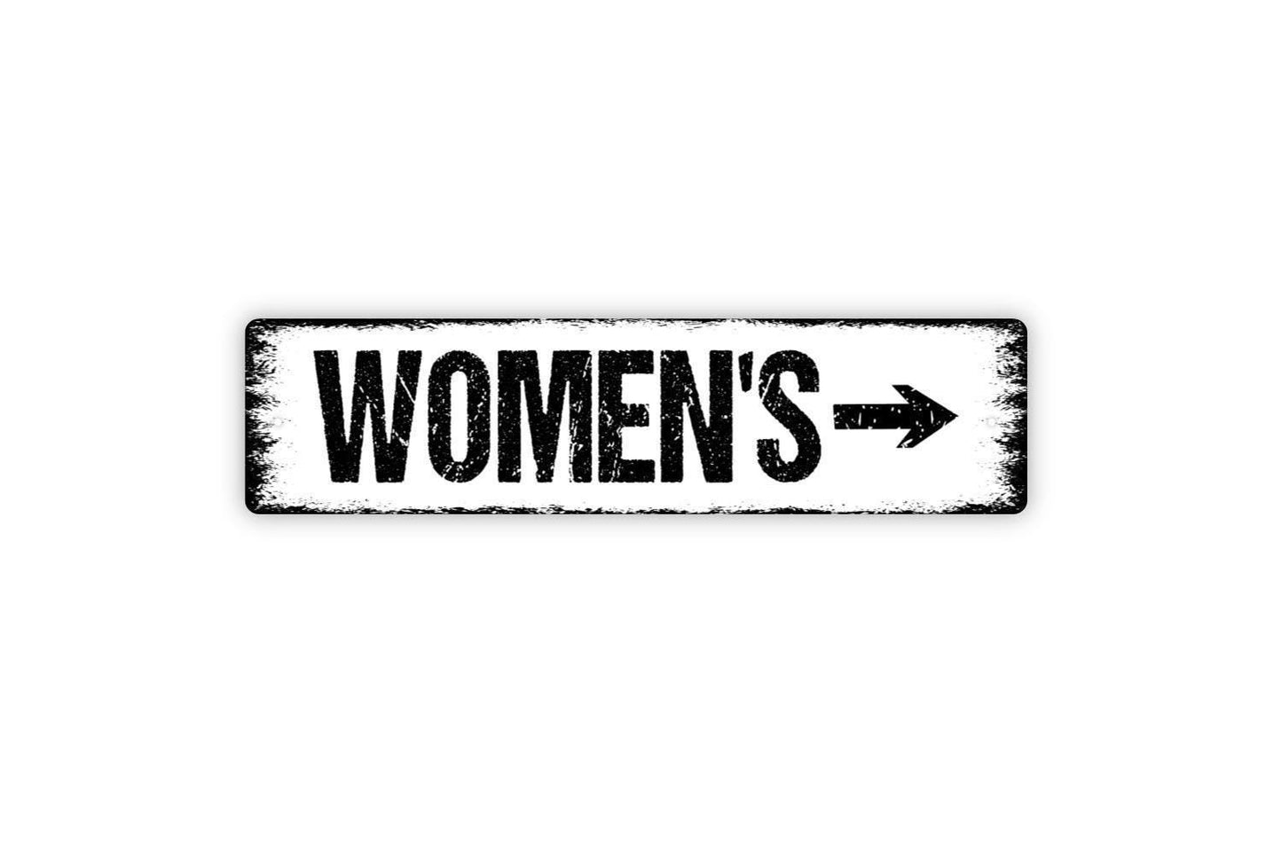 Women's With Arrow Sign - Restroom Bathroom Dressing Room Changing Room Vinyl Sticker Or  Metal Street Sign or Door Name Plate Plaque
