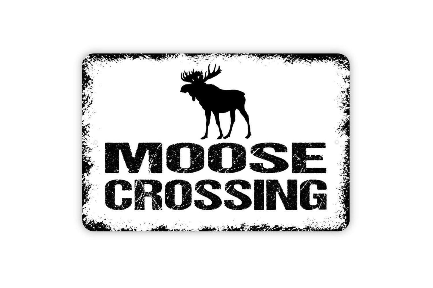 Moose Crossing Sign - Metal Wall Art - Indoor or Outdoor