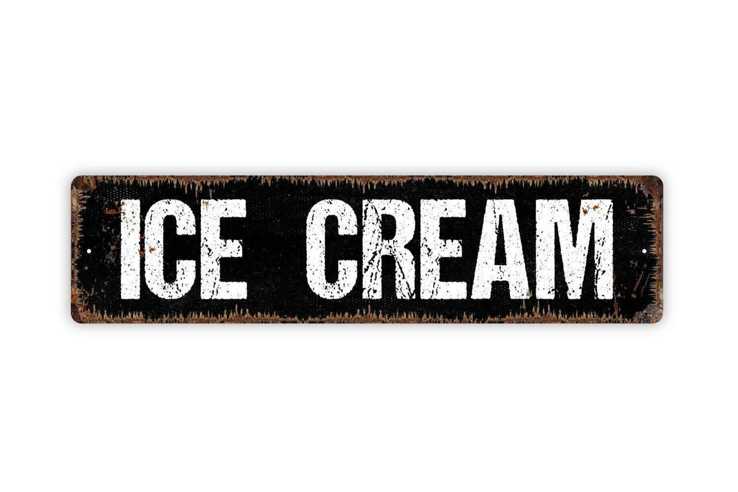Ice Cream Metal Sign - Sundae Milkshake Parlor Sweet Treats Kitchen Pantry Vinyl Sticker Or  Street Metal Sign or Door Name Plate Plaque