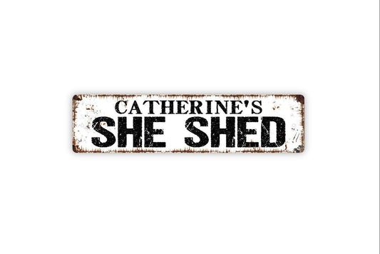 Personalized She Shed Sign, Custom Metal Sign, Vinyl Sticker Or  Street Sign or Door Name Plate Plaque