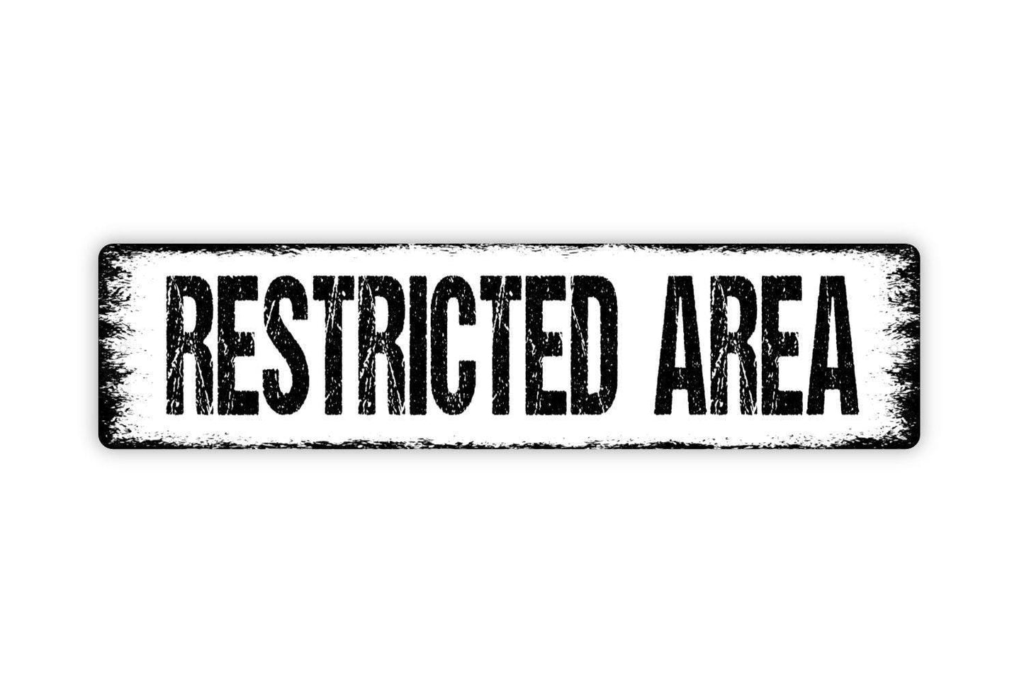 Restricted Area Sign - No Entry Private Property No Access No Trespassing Employee Only Rustic Street Metal Sign Or Door Name Plaque