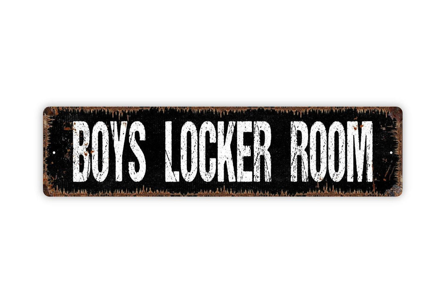 Boys Locker Room Sign - Vinyl Sticker Or  Metal Street Sign or Door Name Plate Plaque