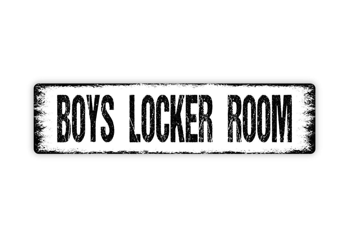 Boys Locker Room Sign - Vinyl Sticker Or  Metal Street Sign or Door Name Plate Plaque