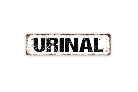 Urinal Sign | Funny Bathroom Wall Decor | Metal Sign or Vinyl Sticker for Restrooms, Bars, Man Caves, or Public Bathrooms