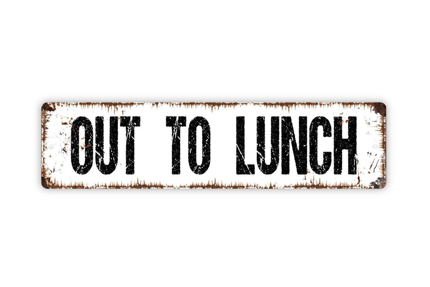 Out To Lunch Sign -On Break Come Back Later Dinner Time Vinyl Sticker Or  Street Metal Sign or Door Name Plate Plaque