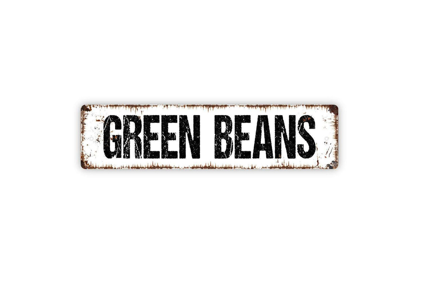 Green Beans Sign – Rustic Farmhouse Kitchen Wall Decor – Vegetable Garden Market Farm Stand Barn Sign – Metal Sign or Sticker