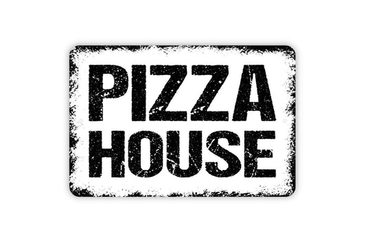 Pizza House Sign - Kitchen Metal Indoor or Outdoor Wall Art