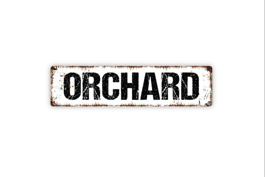 Orchard Sign | Farm or Backyard Fruit Tree Décor | Homestead Outdoor Wall Sign | Metal Orchard Sign or Vinyl Sticker Gift Idea