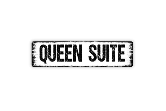 Queen Suite Sign | Rustic Bedroom Wall Decor | Farmhouse Guest Room Sign | Custom Metal Sign or Vinyl Sticker | Cottage Lodge Wall Art
