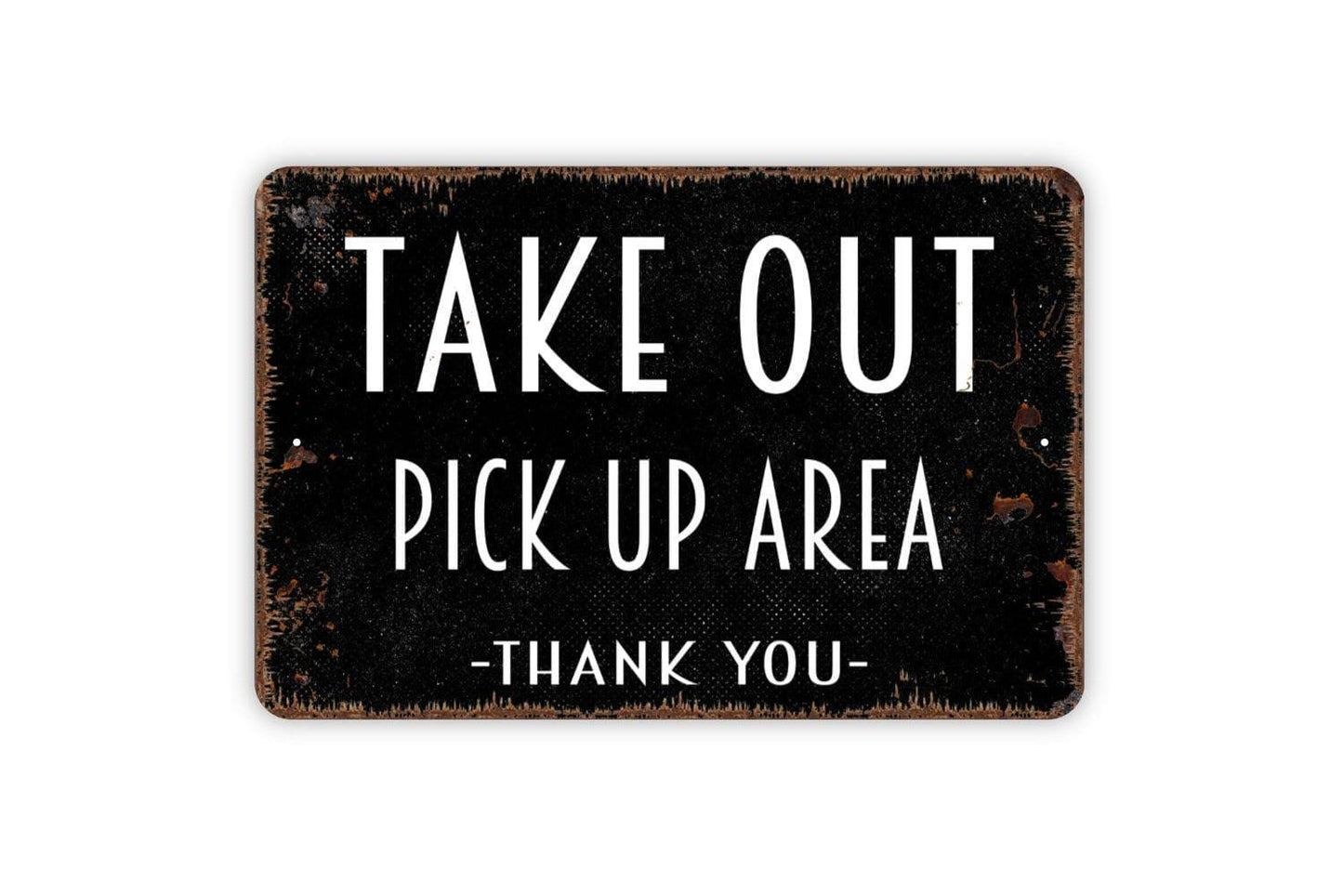 Take Out Pick Up Area Thank You Sign -  Custom Restaurant Carry Out Farmhouse Kitchen Wall Metal Sign Art Indoor Or Outdoor