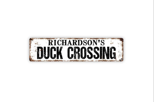 Personalized Duck Crossing Sign, Custom Metal Sign, Vinyl Sticker Or  Street Sign or Door Name Plate Plaque