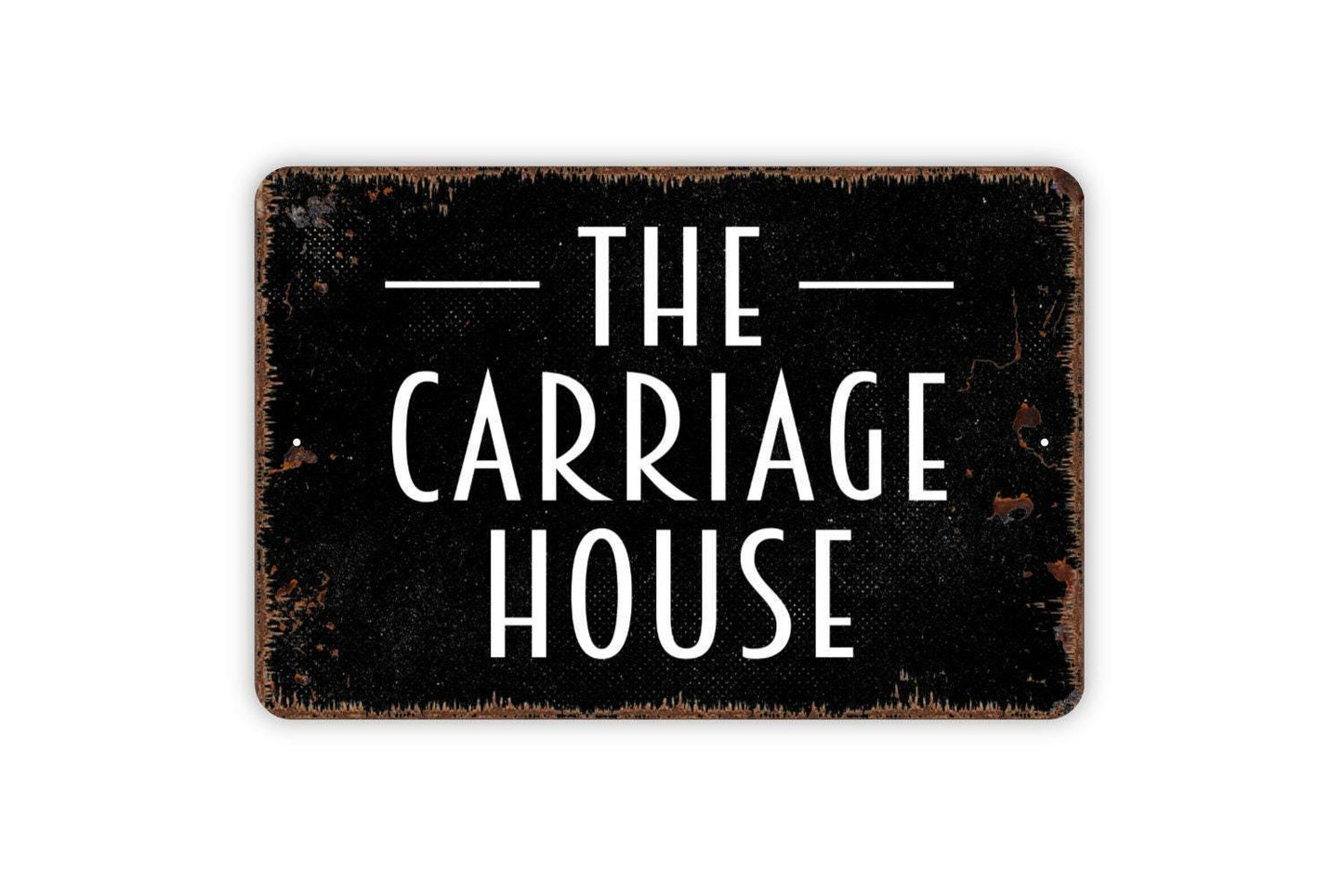 The Carriage House Sign - Metal Sign, Farmhouse Contemporary Modern Wall Metal Sign