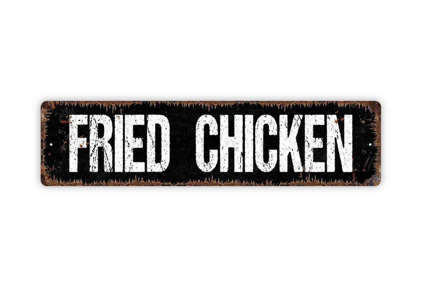 Fried Chicken Sign - Vinyl Sticker Or  Metal Street Sign or Door Name Plate Plaque