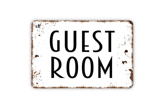 Guest Room Sign, Metal Sign, Farmhouse Contemporary Modern Wall Metal Sign