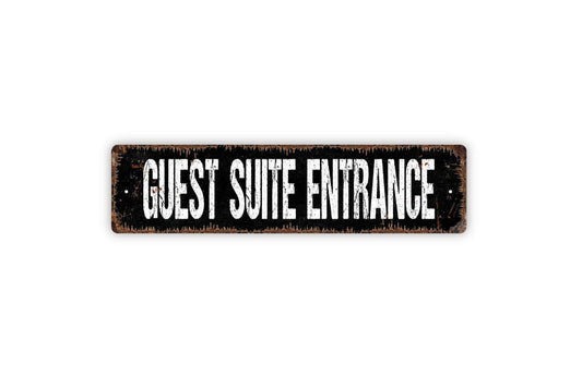 Guest Suite Entrance Sign - Property Rental Guest Vacation House Vinyl Sticker Or  Street Sign or Door Name Plate Plaque