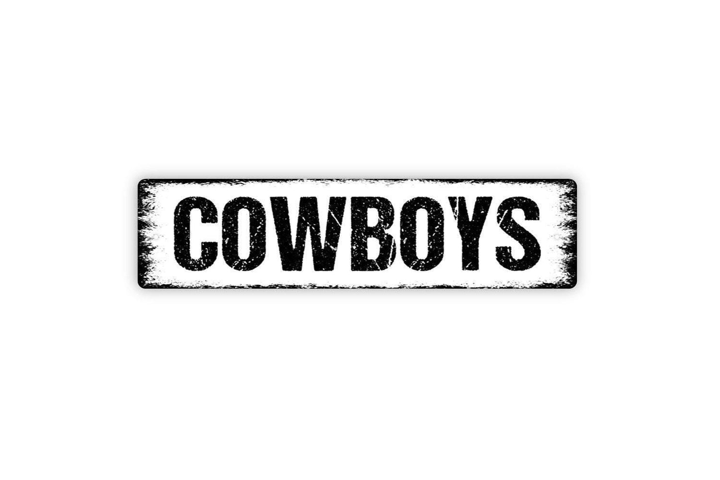 Cowboys Sign - Boys Room Dudes Men Only Restroom Bathroom Bedroom Vinyl Sticker Or  Street Metal Sign or Door Name Plate Plaque