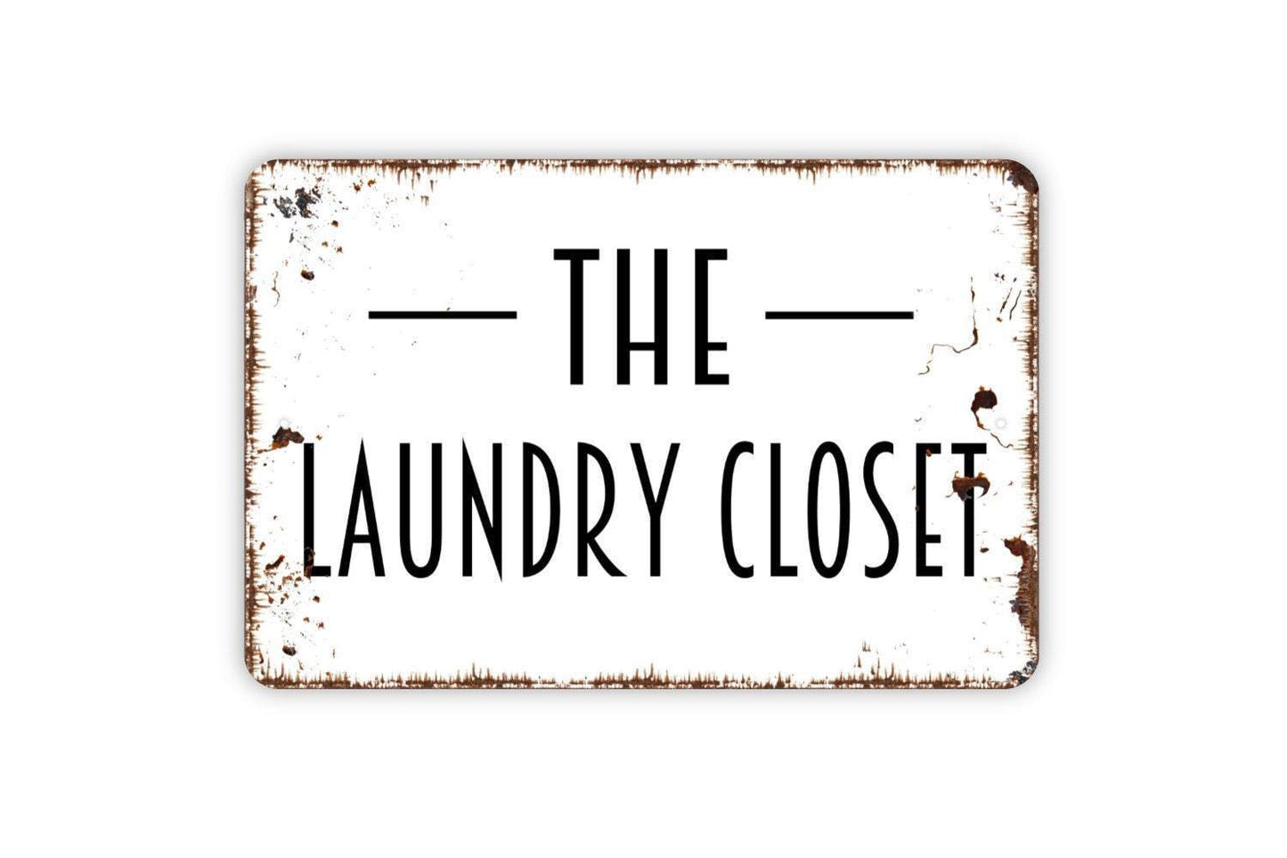 The Laundry Closet Sign | Rustic Farmhouse Laundry Room or Utility Closet Wall Sign | Country Style Metal Sign or Vinyl Sticker Home Décor